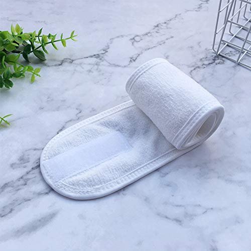 Soft Adjustable Velcro Headband, Beauty, Hair Accessories, Hair Wrap, 3 Piece Set (White, Black, Grey)