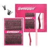 DIY Eyelash Extension Kit Individual Lashes Cluster D Curl Mix Lash Clusters with Bond and Seal and tweezers kit Lash Extensions (30D+40D)