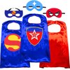 NuGeriAZ Superhero Cape for Kids-Halloween Cape and Mask Cosplay Costumes Set for Kids (Double Sided Cape) (2Pcs Red)