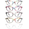 MODFANS Womens Reading Glasses Women 5 Pack Fashion Ladies Readers Comfort Spring Hinge Lightweight cateye Frame with Pouch 2.5