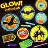 OCHIDO Halloween Wooden Painting Craft Kits for Kids,Halloween Crafts for Kids Party Favors,Glow in The Dark Painting Kit for Kids Ages 6-12,Halloween Decorations