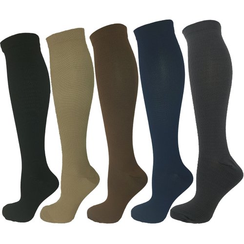 Swell Relief 5 Pair Moderate Compression Socks, 15-20 mmHg. Assorted Colors L/XL