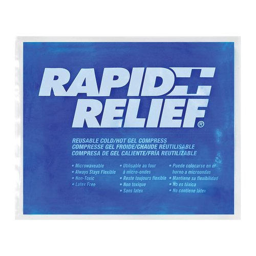 Rapid Relief Reusable Hot & Cold Gel Compress with Contour-Gel 5 1/4x9-Inch Medium Cold Compress Blue Gel Ice Pack for Injuries