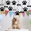 60PCS Dog Themed Party Hanging Swirl Puppy Birthday Party Decorations Dog Paw Prints Birthday Party Ceiling Streamers Favors for Girl Boy Kids Birthday Pet Dog Themed Birthday Baby Shower Party
