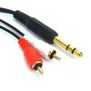 SiYear Gold-Plated 6.35mm 1/4 inch Male TRS Stereo Plug to 2 RCA Phono Male Audio Y Splitter Cable,Connector Wire Cord Plug (1.5M)