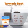Turmeric Bath Salt 32 Oz Epsom Salt with Essential Oils Turmeric, Cinnamon, Orange Plus Vitamin C in BPA-Free Pouch with Easy Press-Lock Zipper | Natural Bath Soak to Relieve & Soothe | Made in USA