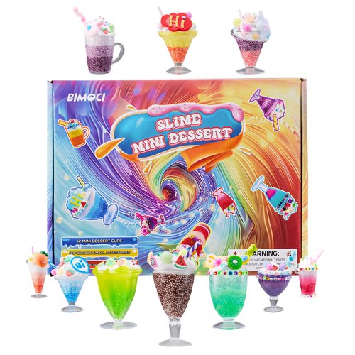100+ Pcs Slime Dessert Cup Making Craft Kit for Girls Boys,Birthday Idea for Kids Age 4+,3 Primary Colors, Fun Party Gift,DIY Art,Mini Play Food,Make it Mini
