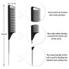 Rat Tail and Parting Combs with Styling Clips: 3 Metal Teasing Combs for Braids, 7 Professional Sectioning Hair Clips