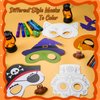 Fjoron 36 PCS Color Your Own Halloween Mask Craft Kit DIY Blank Paper Halloween Masks Halloween Party Crafts Halloween Cosplay Dress Up Home Activity Coloring Game