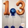 Orange 17 Number Balloons, 40 Inch Giant Number Balloons Foil Mylar Helium Orange Number 17 Balloons for 17th Birthday Party Supplies Anniversary Event Celebration Decorations
