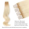ABH AMAZINGBEAUTY HAIR Rooted Tape in Hair Extensions, Remy Human Hair, 20 Pieces 50 Grams, Platinum Blonde with Dirty Blonde Roots, 20 Inch
