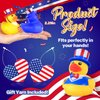 24 Pcs Patriotic Rubber Ducks, 4th of July Jeep Ducks for Ducking, Bulk Ducks for Jeeps Fourth of July Independence Day Gifts Party Favors Bath Water Pool Toys Birthday Gifts Classroom Prizes for Kids
