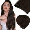 Micro Beaded Weft Extensions Brown LaaVoo Beaded in Weft Remy Extensions Dark Brown Easy Weft Micro Ring Weft Brown Human Hair Extensions Micro Beads Weft Brown Double Weft 12" Width 50g 18"