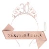 Casoty Rose Gold 30th Birthday Sash and Tiara for Women, 30th Birthday Decorations for Women, 30th Birthday Sash and Tiara Set, 30th Birthday Gifts for Women, Happy 30 Birthday Party Supplies