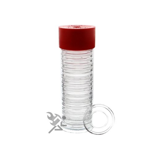 OnFireGuy Coin Capsule Storage Tube & 20 Air-Tite A16 Direct Fit Coin Holders for 1/10oz Gold Eagles (Red Cap Lid)