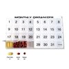 31 compartments, 1 per Day, 4 Week Monthly Pill Organizer by Promed. Includes Tray and 8 Removable compartments. (White)