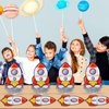 50 PCS Rocket Ship Paper Plates for Outer Space Birthday Party Supplies Disposable Solar System Themed Party Dessert Plates Starry Night Baby Shower Party Galaxy Birthday Themed Decoration Kids