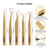 POCMKO Lash Extension Tweezer, 5 Pcs High Precision Lash Tweezers for Eyelash Extensions, Precision Eyelash Tweezers Set, Volume Lash Tweezers for Lash Extension, Lash Extension Supplies