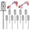 Rolybag 10 Pieces nail drill heads nail drill bits sanding band shaft 3/32 inch nail drill bits mandrels for electric file nail sanders manicure pedicures home salon & spa
