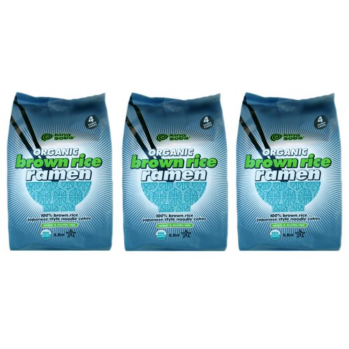 King Soba 3-PACK Gluten Free & Organic Brown Rice Ramen Noodles - 4 noodle cakes in each package