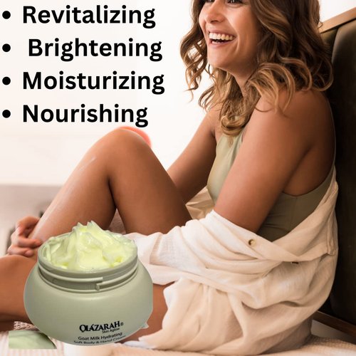 OLAZARAH Goat Milk Soft Body Cream - Hydrating, Moisturizing, Oil Control, Nourishes & Softens Skin Care, 4 fl. oz