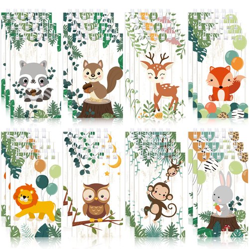 24 Pcs Woodland Party Favors Woodland Creatures Mini Notepads Forest Animal Small Spiral Notepad Raccoon Squirrel Owl Pocket Notepad for Baby Shower Party Supplies Teacher Classroom Rewards