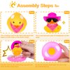MuMyer Cowboy Car Rubber Duck Yellow Duck Dashboard Decoration Cool Duck Car Ornaments with Mini Cowboy Hat Scarf Sunglasses Necklace Swim Ring