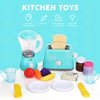 TOY Life Play Kitchen Accessories Toddler Kitchen Playset Toy Kitchen Appliances Kitchen Sets for Kids Ages 4-8 Kid Blender Toy Toaster Kitchen Set with Realistic Light Sound Gift for Girls Boys