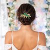 Lorealri Rhinestone Hair Comb Flower Bridal Hair Pieces Sparkle Crystal Leaf Hair Accessories Prom Wedding Side Combs for Women (Gold)