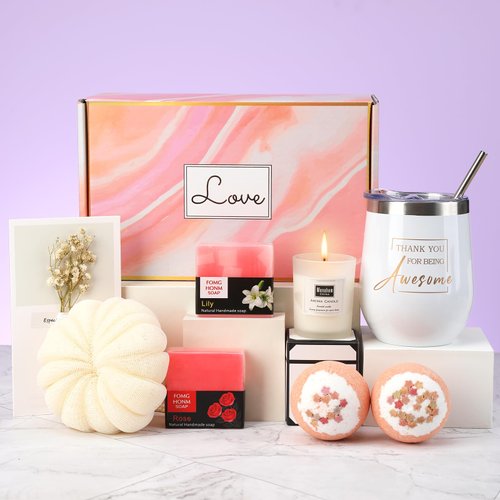 Thank You Gift Box for Women, Unique Spa Experience Gift Box-Best Appreciation Gift Box for Mom Wife Girlfriend Sister Coworker Employee Hostess Secretary Teacher Nurse and Volunteer