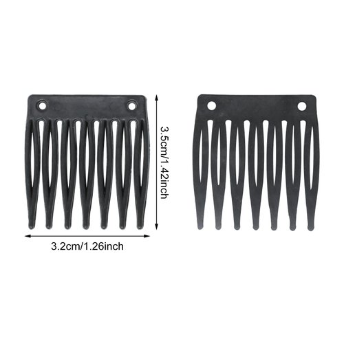 Honbay 60PCS 7 Teeth Plastic Hair Comb Hair Side Comb Hair Clip Comb Twist Comb Wedding Bridal Veil Combs Wig Combs Headpieces Accessories Combs Updo Bun Chignon Hair Styling Accessories (Black)