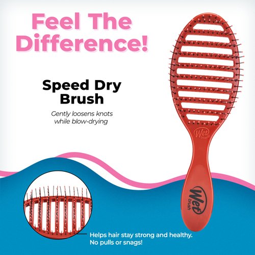 Wet Brush Speed Dry Hair Brush - Terracotta (Free Spirit) - Vented Design and Ultra Soft HeatFlex Bristles Are Blow Dry Safe With Ergonomic Handle Manages Tangle and Uncontrollable Hair - Pain-Free
