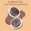 2 in 1 Makeup Kit with Eyebrow Gel,Shaping Wax & Duo Brush, Waterproof Dark Brown Pomade for Fill and Detail Brows, Clear Brow Styling Gel Lift for Fluffy Feathery Brow Breeze