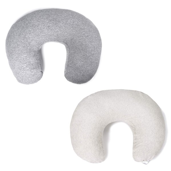 Pro Goleem Nursing Pillow Cover 100% Jersey Cotton 2 Pack Soft Feeding Pillow Slipcover for Breastfeeding Moms Fits Standard Infant Nursing Pillow or Positioner Grey for Boys and Girls