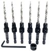 FTG USA Countersink Drill Bit Set 6 Pc #10 (3/16") Wood Countersink Drill Bit Pro Pack Countersink Set, Tapered Countersink Bit, 1 Stop Collar, Hex Wrench, Woodworking Tools