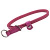 Round Genuine Rolled Leather Choke Dog Collar Pink (15" Long)
