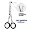 RUVANTI Round Headed Nose Hair Scissors/Safety Scissors for Kids & Infants 5.2" Stainless Steel Baby Scissors/Baby Nail Scissors.Facial Hair Scissors/Beard Trimming Scissor/Mustache Scissor.