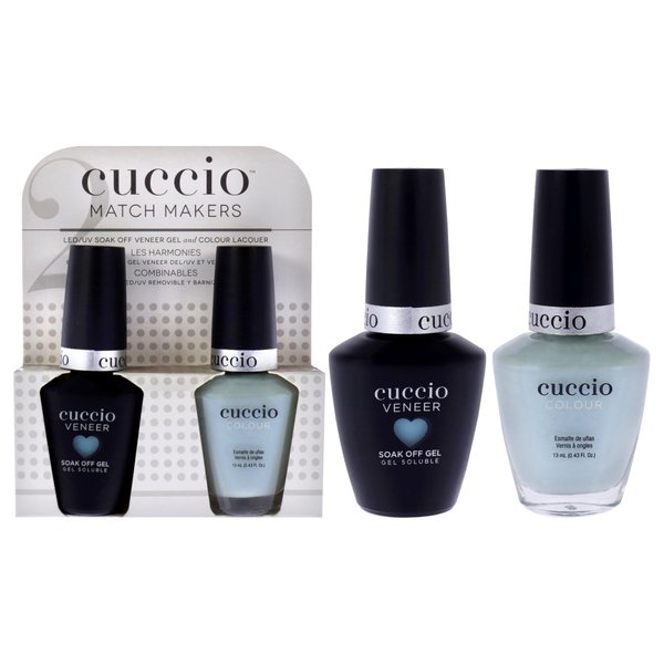 Cuccio Matchmaker - Colour Nail Lacquer & Veneer Gel Polish - Meet Me In Mykonos! - For Manicures & Pedicures, Full Coverage - Long Lasting, High Shine - Cruelty, Formaldehyde & Toluene Free - 2 pc