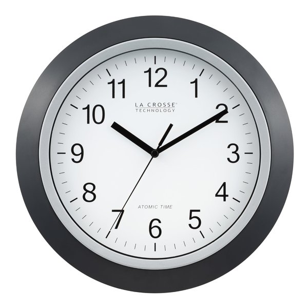 La Crosse Technology WT-3129B 12 Inch Atomic Analog Wall Clock, Pack of 1, Black