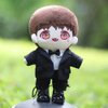 niannyyhouse Black Suit Coat Tie White Shirt Pants 15cm Plush Doll Clothes Doll Dress Up (Black-2)