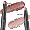 FOCALLURE 2 Pcs Cream Eyeshadow Stick,Brightener Eyeshadow Pencil Crayon,Highlighter Eye Shadow Stick Sets with Crease-proof Formula,Long Lasting Waterproof Eye Shadow Make Up,Silky Peach