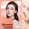 Alisesun 10 Colors Lip Tint Stain Set, Korean Plumping Lip Gloss Watery Lip Stain, Multi-use for Mini Liquid Lipstick & Cheek Tint Long Lasting Vivid Color #01