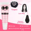 Wig Glue Lace Glue for Lace Front Lace Wigs, 0.5 OZ Waterproof Lace Front Wig Glue for Wigs, Strong Hold Transparent Lace Adhesive for Hair Replacement Invisible Hair Bonding Wig Adhesive (4PCS)
