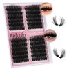 Fluffy Lash Clusters 12-20mm Left&Right Lashes 80D+100D Cat Eye Wispy Eyelash Clusters 216 PCS D Curl Thick Volume Individual Lashes 3D Soft DIY Cluster Eyelash Extensions at Home by Anforlin