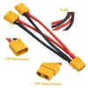 WMYCONGCONG 2 PCS XT60 Parallel Battery Connector Cable Dual Extension Y Splitter 1 Female to 2 Male for DJI Phantom RC Plane