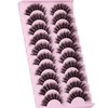 False Eyelashes Wispy Mink Lashes 18mm Strip Lashes Natural Look Fake Eyelashes Curly Soft Cat Eye Lash Pack 10 Pairs by EYDEVRO