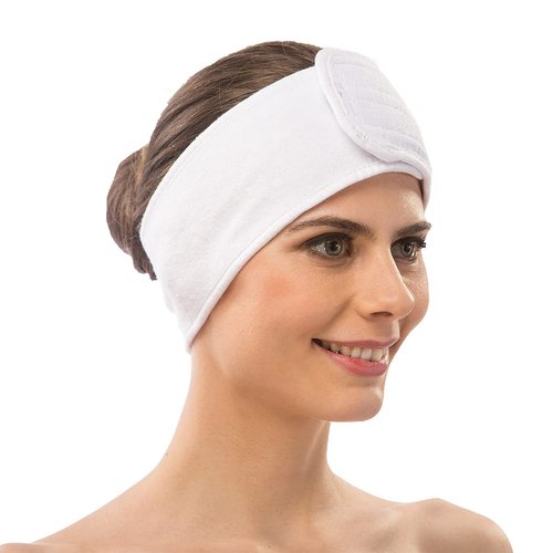 APPEARUS Cotton Terry Spa Headband Terry Cloth Head Wrap Facial Towel Headbands with Closure (1 Pc)
