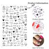 Black Nail Art Stickers Decals 8Sheets Love 3D Nail Art Stickers Heart English Letter Geometric Design Nail Foils Sexy Girl Rose Flowers Leaves Adhesive Stickers for Valentine's Day Nail Decoration