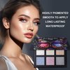 UCANBE Beauty Highlighter Makeup Palette - 6 Colors Shimmery Powder Makeup Palette Pearl White Blonde Blue Purple Silver Face Illuminator Palette Smooth Long Lasting Waterproof Blush Bronzer Kit