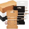 Outus 120 Pieces Hair Clip Display Cards - 6 x 10 cm Kraft Paper Rectangular Card Holders for Hair Bows, Barrettes, and Accessories Organizing in 3 Colors